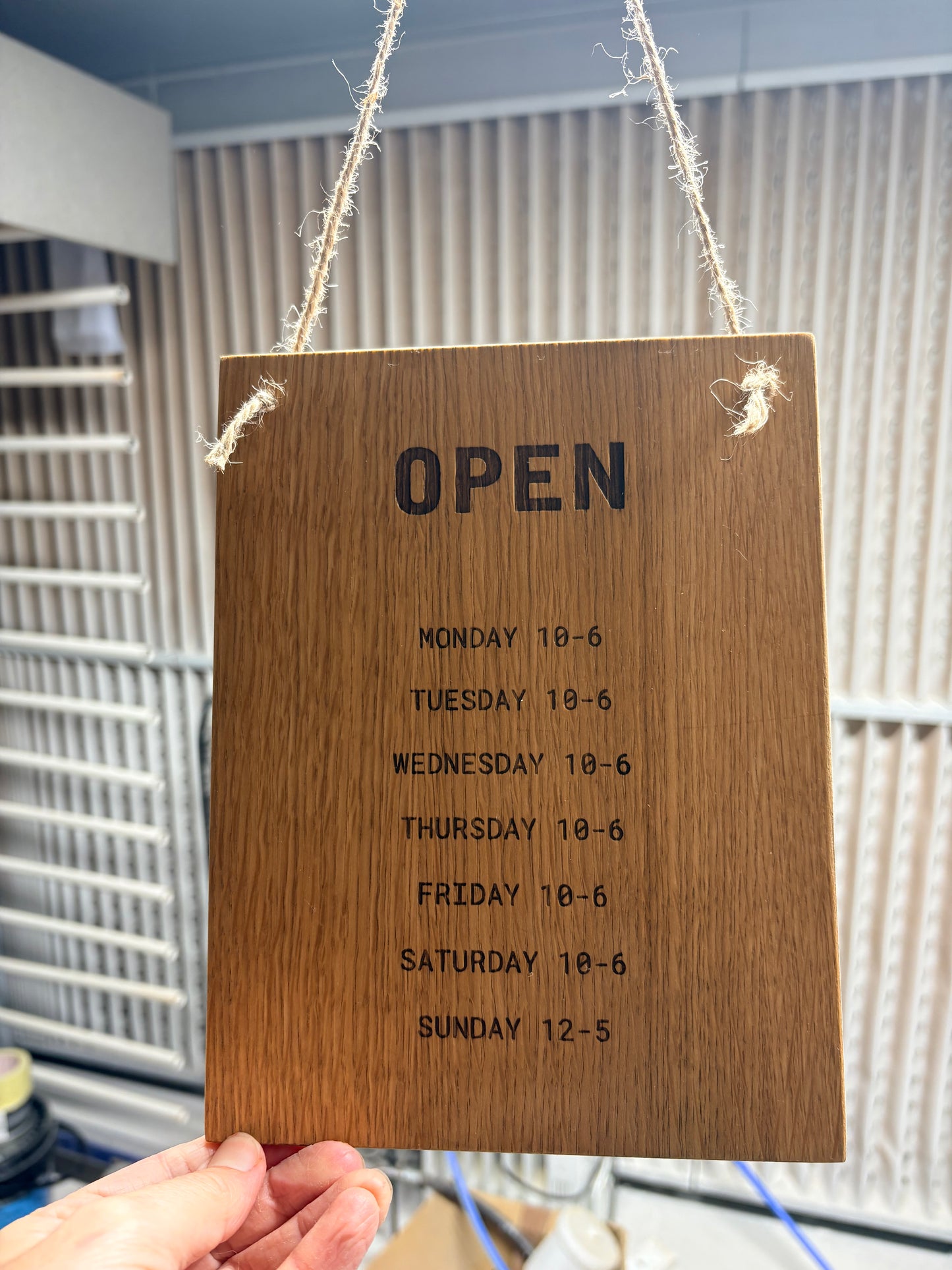 Personalised Wooden Opening Hours Sign