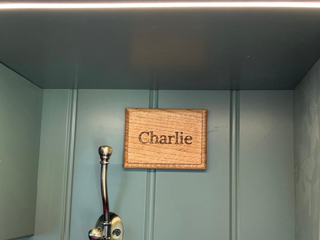 Personalised Solid Oak Name Plaque
