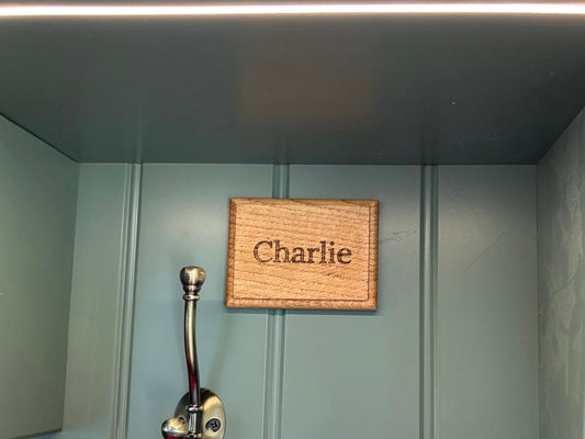 Personalised Solid Oak Name Plaque